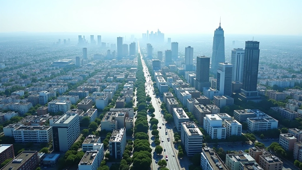 Vue aérienne de Paris avec ses quartiers d'affaires modernes et infrastructure urbaine dense