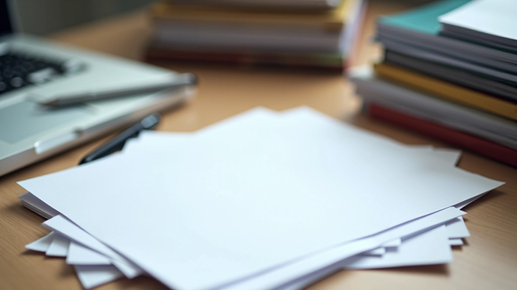 Documents administratifs et rapports empilés sur bureau avec classeurs